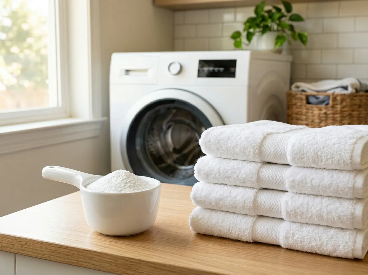 Non-toxic oxygen-based bleach alternative products for laundry whitening