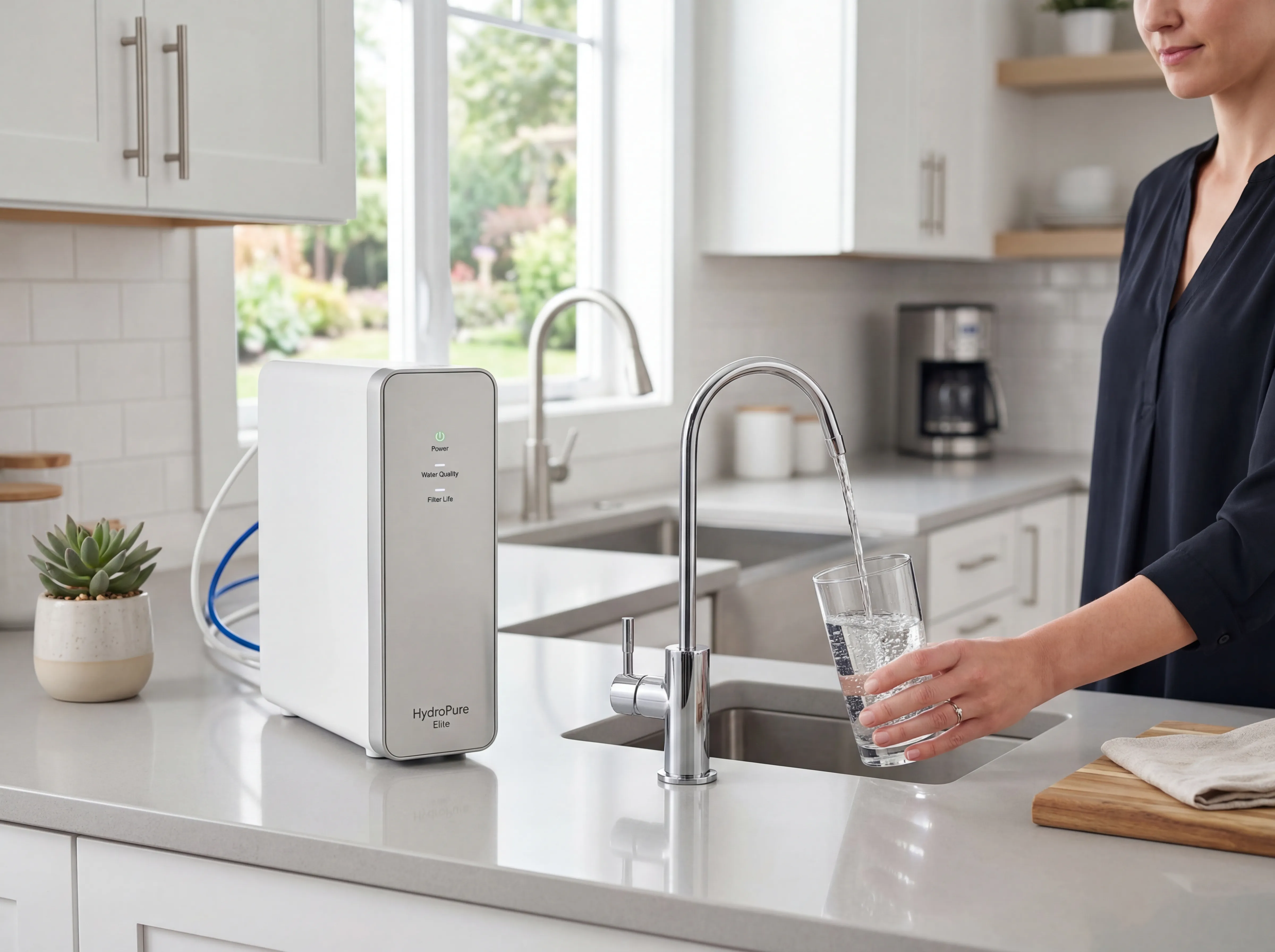 Reverse osmosis water filter system for home use