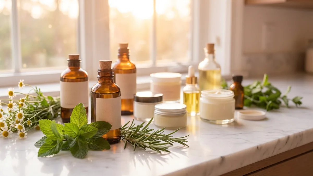 Couple reviewing product labels together in a bright kitchen