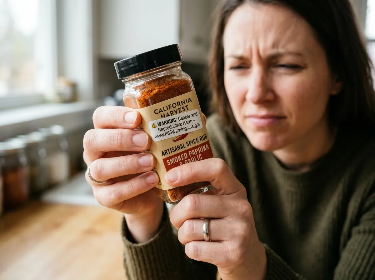 California Proposition 65 warning label on a consumer product